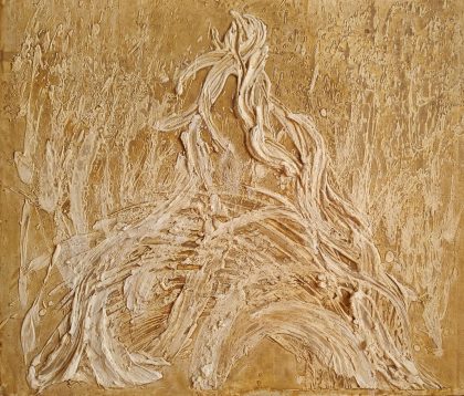 Abstract textural painting Depth needs no explanation, it holds both weight and tenderness in the same palm. by Bela Aleksandra