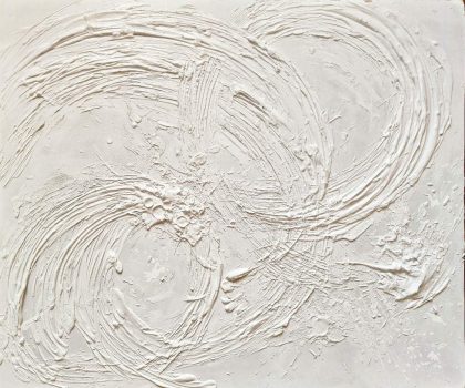 Abstract textural painting “The rhythm of breath connects inner circles with the pulse of life” by Bela Aleksandra